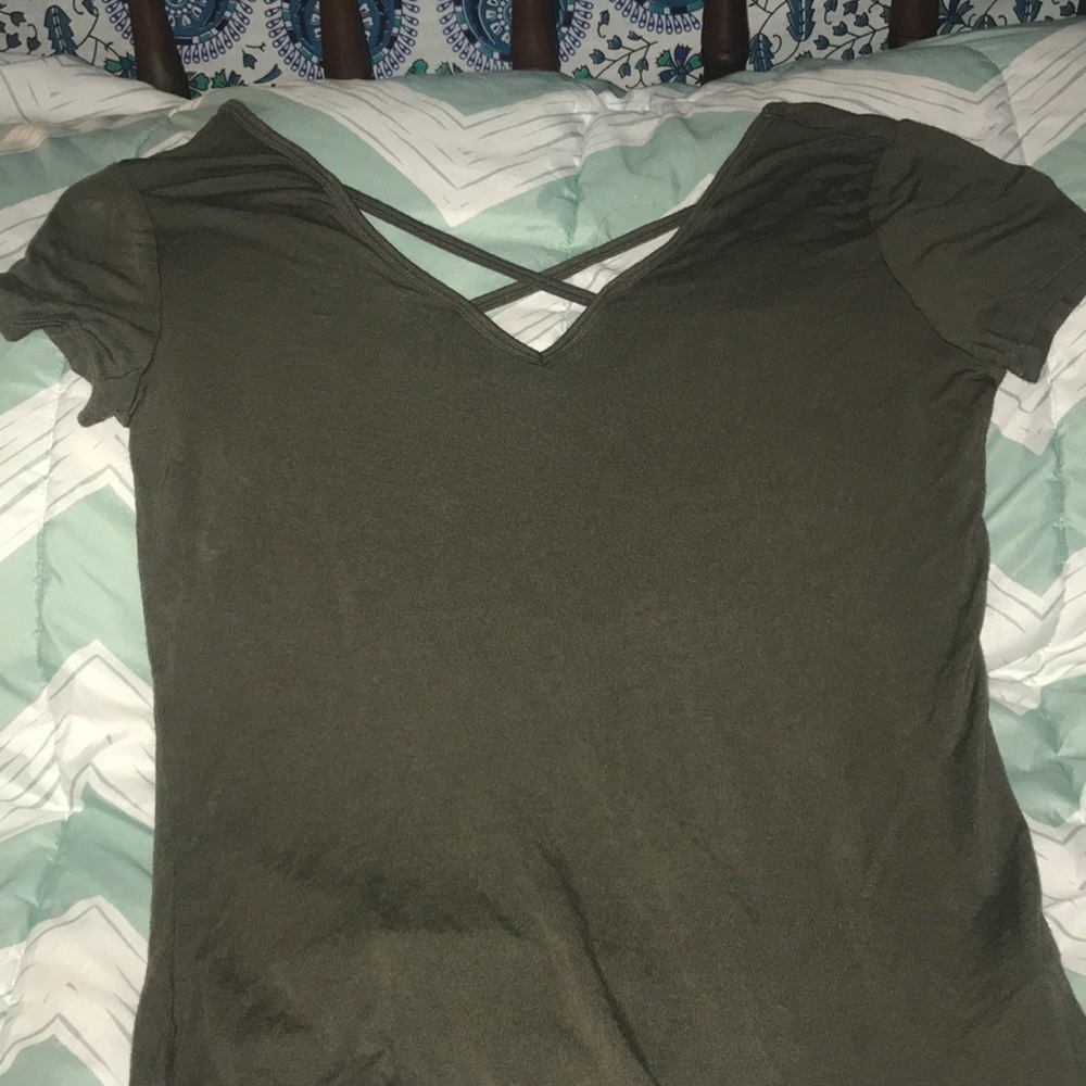 OLVIE GREEN CROSSED SHIRT